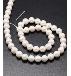 4mm - perles de nacre rondes naturelles - Chapelet