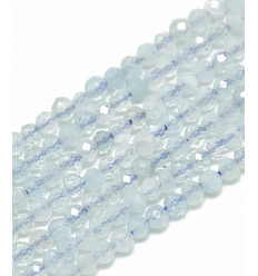 2mm - aigue-marine - Chapelet pierre