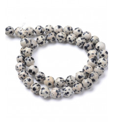 6mm - jaspe dalmatien - Chapelet en pierre