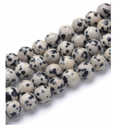 6mm - jaspe dalmatien - Chapelet en pierre