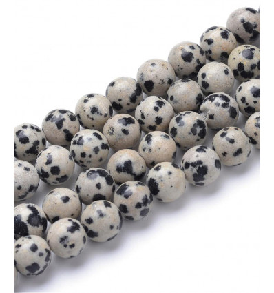 6mm - jaspe dalmatien - Chapelet en pierre