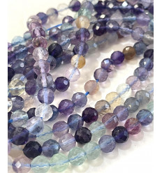 6mm - Chapelet pierre facette - fluorite