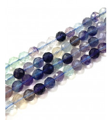 6mm - Chapelet pierre facette - fluorite