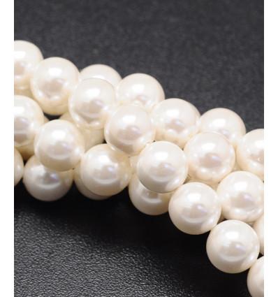 6mm - perles de nacre rondes naturelles - Chapelet