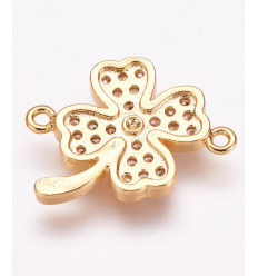 Connecteur trèfle +zircon blanc