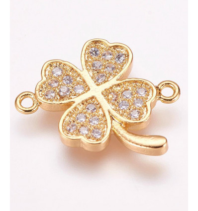 Connecteur trèfle +zircon blanc