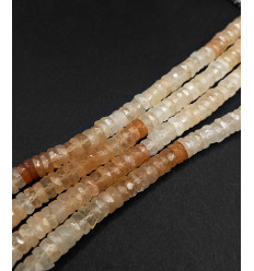 Aventurine pêche - Chapelet de heishi à facettes