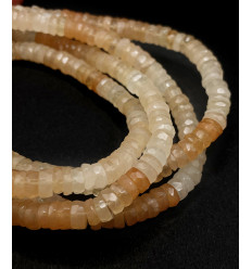 Aventurine pêche - Chapelet de heishi à facettes