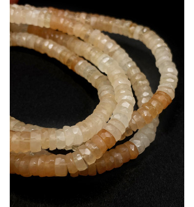 Aventurine pêche - Chapelet de heishi à facettes