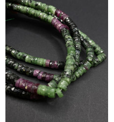 Rubis zoisite - Chapelet de heishi à facettes