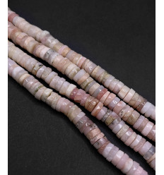 Opale rose - Chapelet de heishi à facettes