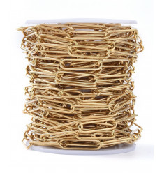 10m - Bobine Chaîne trombone maillons rectangulaires inoxydable