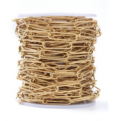 10m - Bobine Chaîne trombone maillons rectangulaires inoxydable