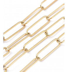 10m - Bobine Chaîne trombone maillons rectangulaires inoxydable