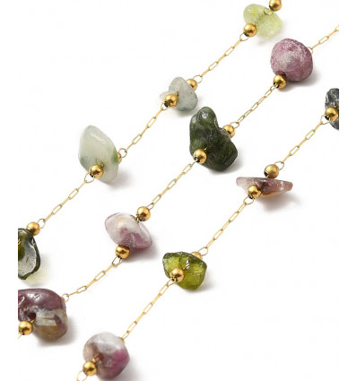 Chaine avec tourmaline acier inoxydable (10cm)