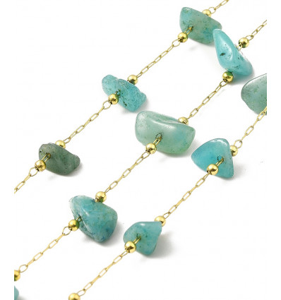 Chaine avec amazonite acier inoxydable (10cm)