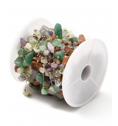 Chaine avec pierre acier inoxydable (10cm)