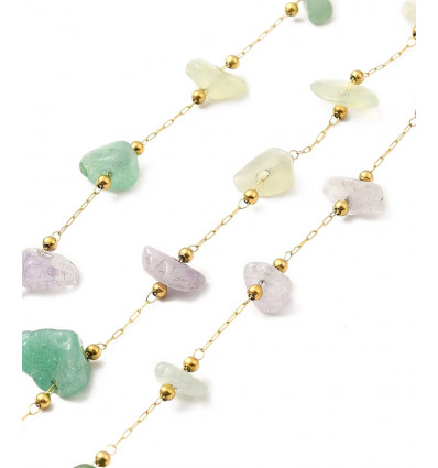 Chaine avec pierre acier inoxydable (10cm)