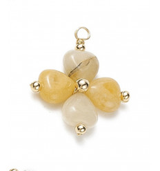 Pendentif trèfle en jade jaune