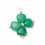 Pendentif trèfle en jade vert foncé