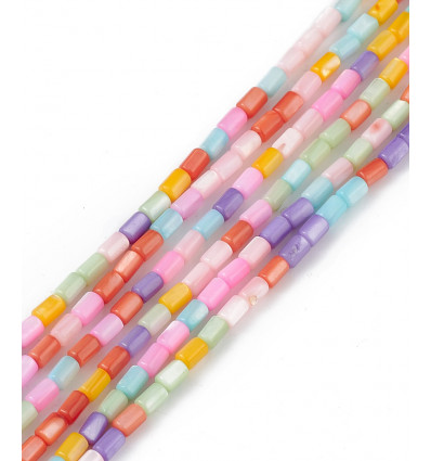 3mm - perles de nacre tubes naturelles - Chapelet