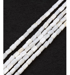 3mm - perles de nacre tubes - Chapelet