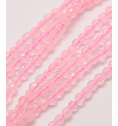 2mm - quartz rose - Chapelet pierre