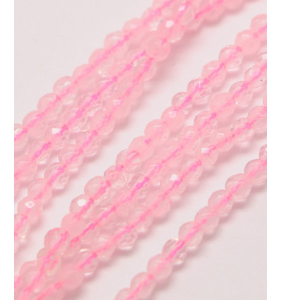 2mm - quartz rose - Chapelet pierre