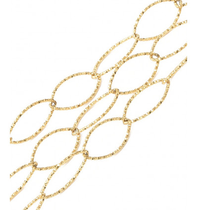 Chaine ovale sparkle dorée - acier inoxydable (10cm)