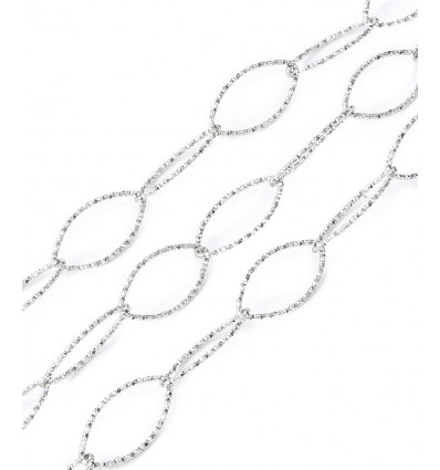 Chaine ovale sparkle - acier inoxydable (10cm)