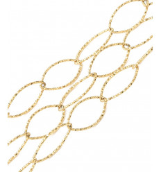 Chaine ovale sparkle dorée - acier inoxydable (10cm)