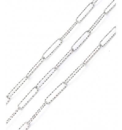 Chaine trombone fine sparkle - acier inoxydable (10cm)