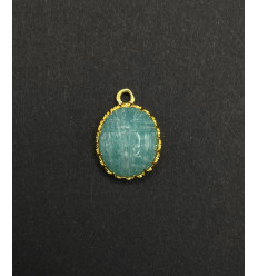 amazonite - pendentif scarabée serti en pierre