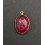rubis - pendentif serti oval en pierre