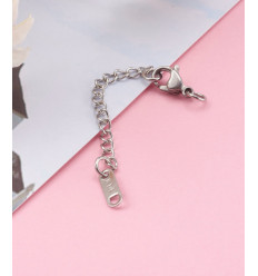 Fermoir + chaine de rallonge en acier inoxydable