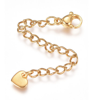 Fermoir + chaine de rallonge et breloque étoile acier inoxydable