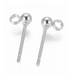 100pcs - puces d'oreilles avec boucles