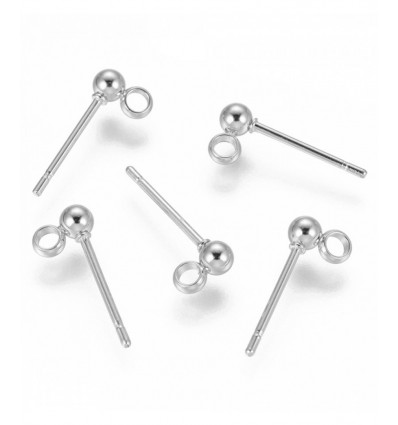 100pcs - puces d'oreilles avec boucles
