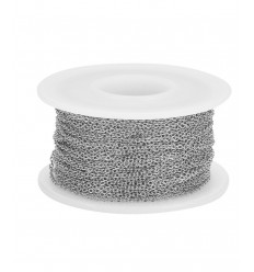 10m - Bobine chaine fine 2mm inoxydable