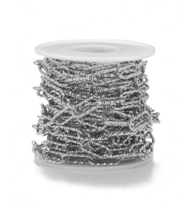 5m - Bobine chaine trombone sparkle inoxydable