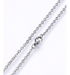 10 colliers à chaines fines 45cm acier inoxydable
