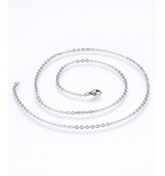 10 colliers à chaines fines 45cm acier inoxydable