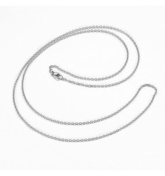 10 colliers à chaines fines 75cm acier inoxydable