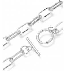 10 colliers chaine trombone 45cm acier inoxydable