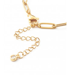 bracelet chaine trombone 19cm acier inoxydable (1pc)