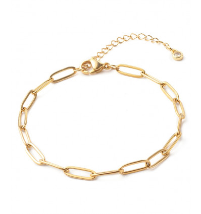 bracelet chaine trombone 19cm acier inoxydable (1pc)