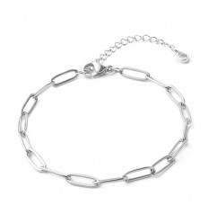 10 bracelets chaine trombone 19cm acier inoxydable