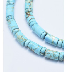6x3mm - jaspe impérial turquoise - Chapelet en pierre