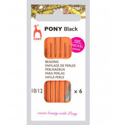 Aiguilles enfilage de perles "Pony Black" n°10