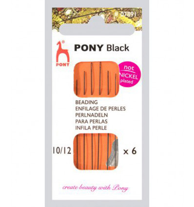 Aiguilles enfilage de perles "Pony Black" n°10